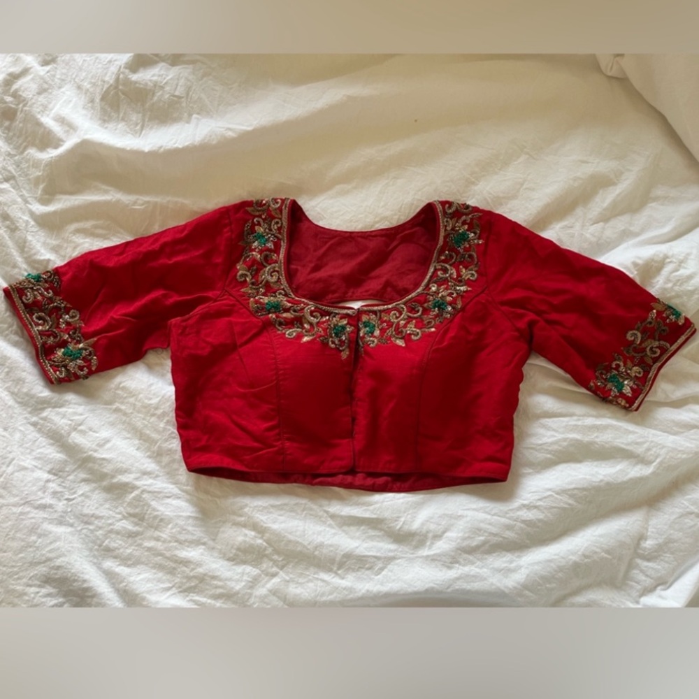 New designer heavy embroidered Indian Pakistani padded blouse for Sari & lehenga - Picture 2 of 10